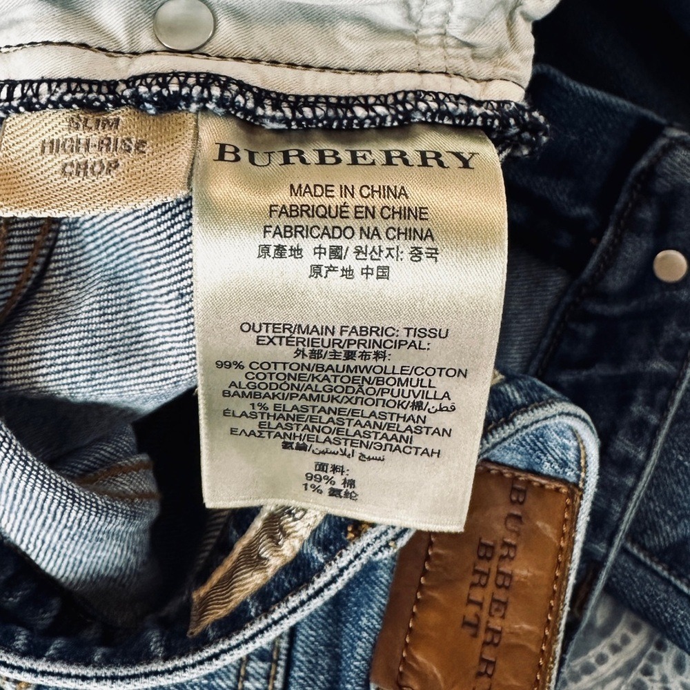 Burberry Brit Slim High Rise Ankle Jeans Womens Size 30 Blue designer denim - Picture 8 of 11
